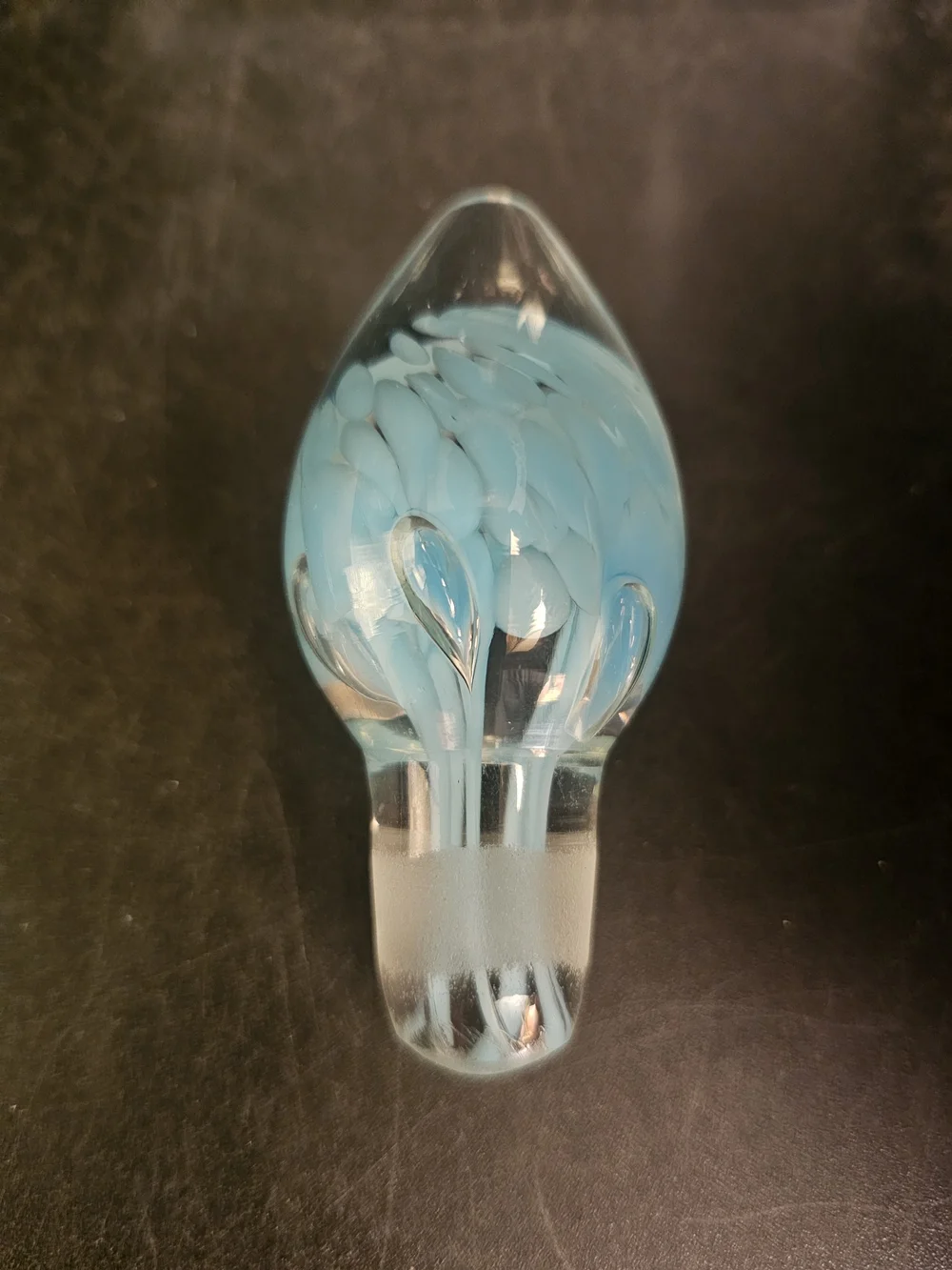 Vintage Light And Music Luigi Bormioli Decanter With Blue Confetti Stopper